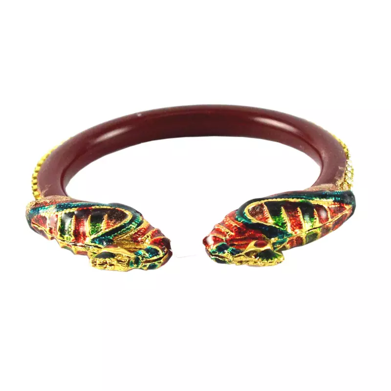 Extra Large Size Brass And Acrylic Bangle Color Maroon