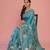 Peacock Green Kantha Stitch Pure Silk Saree With Blouse Piece