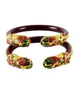 Extra Large Size Brass And Acrylic Bangle Color Maroon