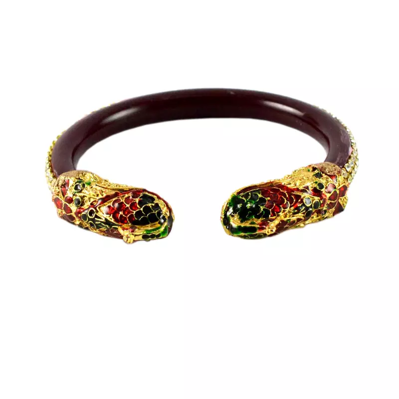 Extra Large Size Brass And Acrylic Bangle Color Maroon