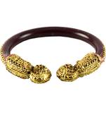 Extra Large Size Brass And Acrylic Bangle Color Maroon