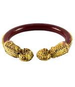 Extra Large Size Brass And Acrylic Bangle Color Maroon