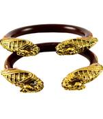 Extra Large Size Brass And Acrylic Bangle Color Maroon