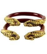 Extra Large Size Brass And Acrylic Bangle Color Maroon