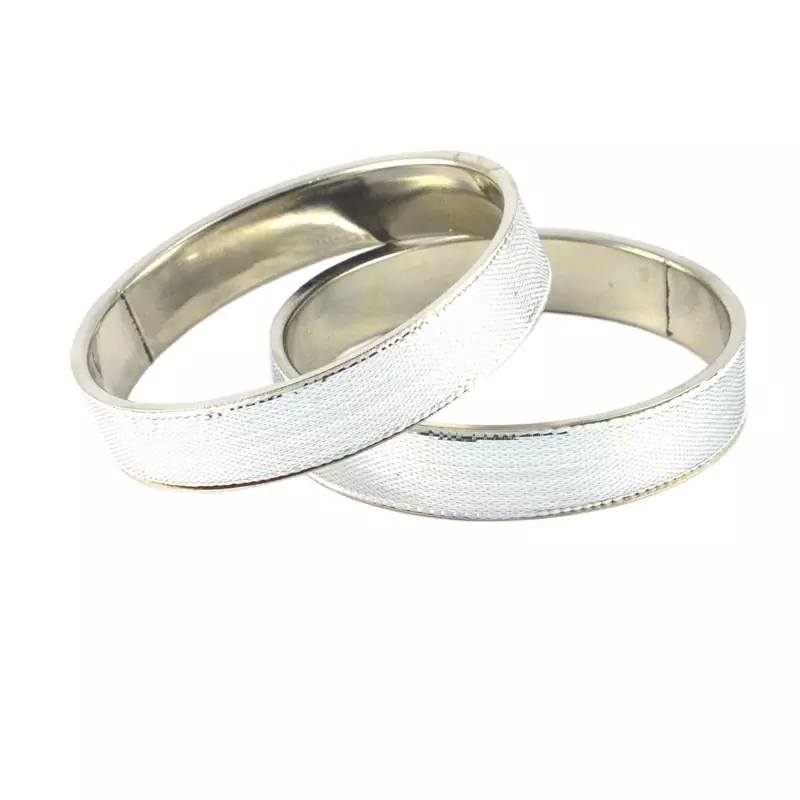 Extra Large Size Brass Bangle Color White