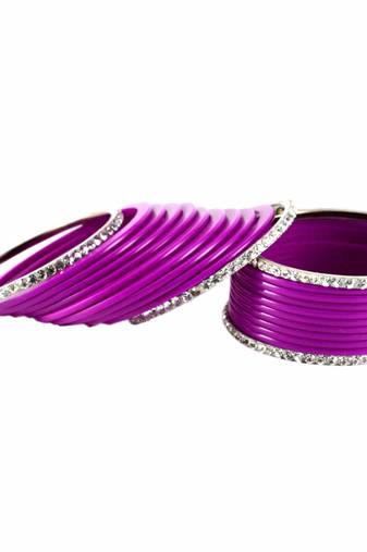 Extra Large Size Brass And Acrylic Bangle Color Rani
