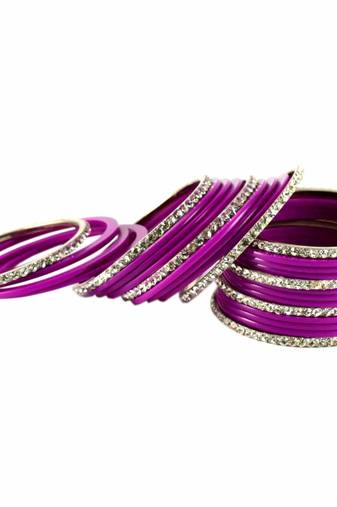 Extra Large Size Brass And Acrylic Bangle Color Rani