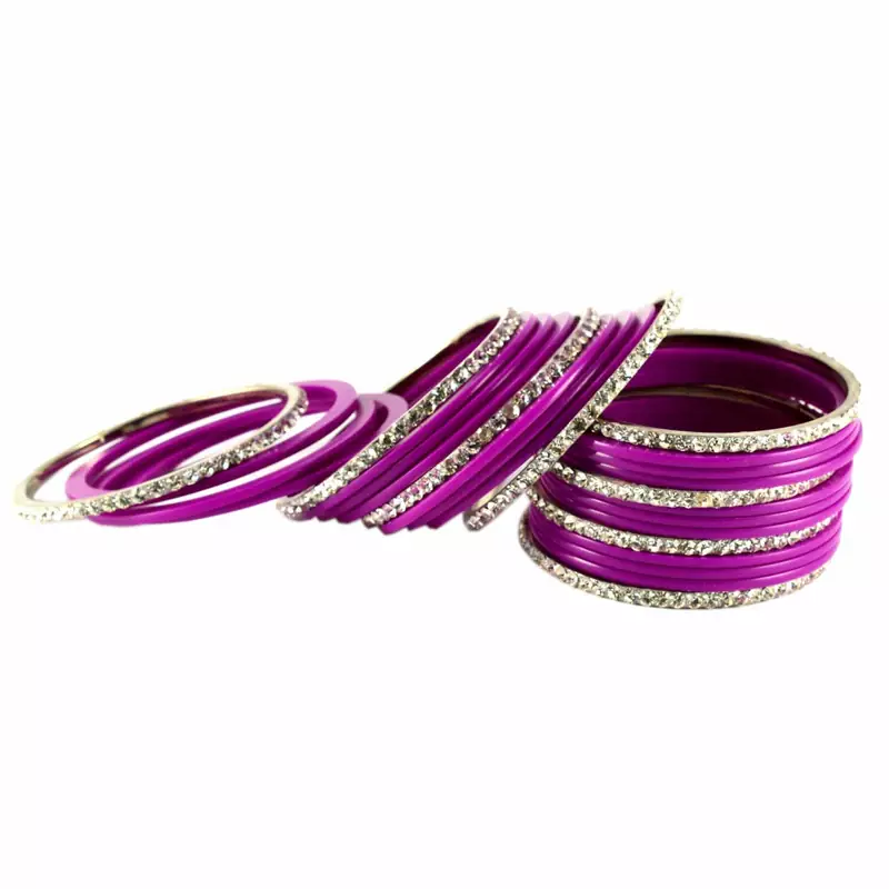 Extra Large Size Brass And Acrylic Bangle Color Rani
