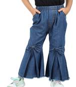 Budding Bees Denim Pant for Girls with Attached Bow