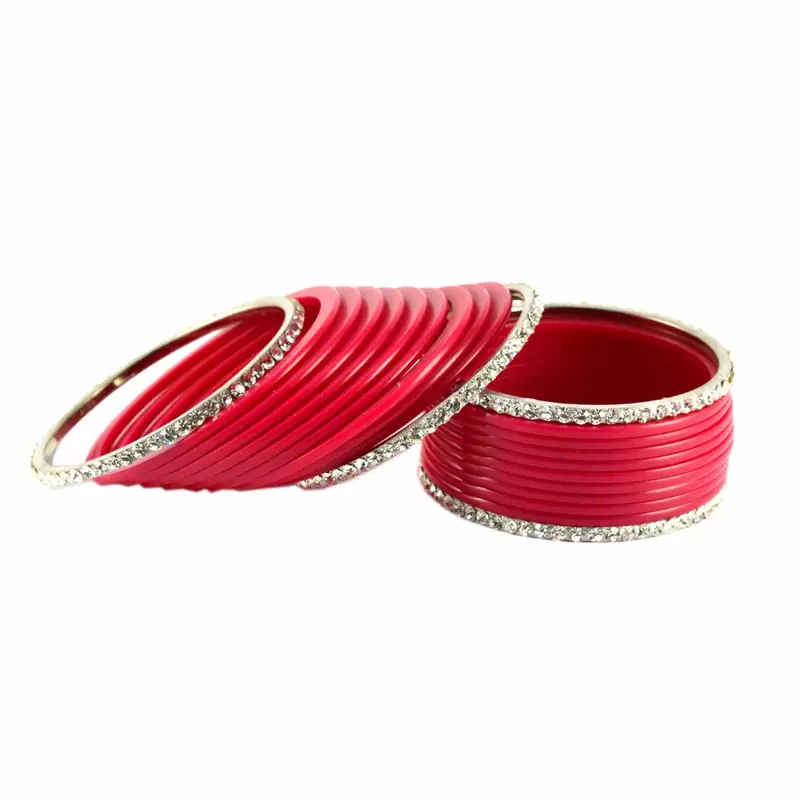 Extra Large Size Brass And Acrylic Bangle Color Gajri