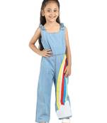 BuddingBees Rainbow Felt Girls Denim Jumpsuit