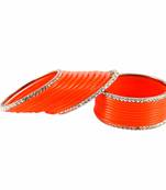 Extra Large Size Brass And Acrylic Bangle Color Orange