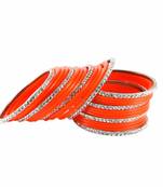 Extra Large Size Brass And Acrylic Bangle Color Orange
