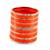 Extra Large Size Brass And Acrylic Bangle Color Orange