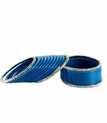Extra Large Size Brass And Acrylic Bangle Color Blue