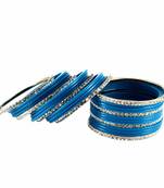 Extra Large Size Brass And Acrylic Bangle Color Blue