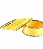 Extra Large Size Brass And Acrylic Bangle Color Yellow