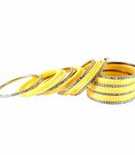 Extra Large Size Brass And Acrylic Bangle Color Yellow