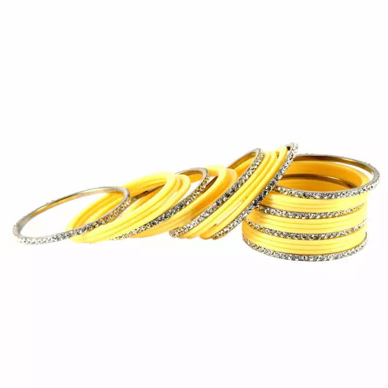 Extra Large Size Brass And Acrylic Bangle Color Yellow
