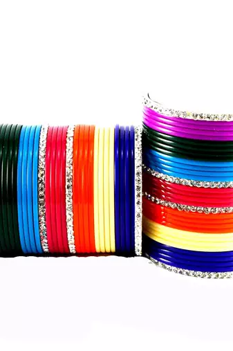 Extra Large Size Brass And Acrylic Bangle Color Multicolor