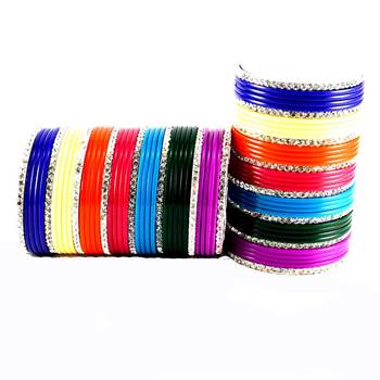 Extra Large Size Brass And Acrylic Bangle Color Multicolor 1