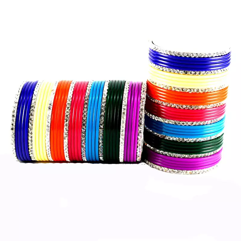 Extra Large Size Brass And Acrylic Bangle Color Multicolor