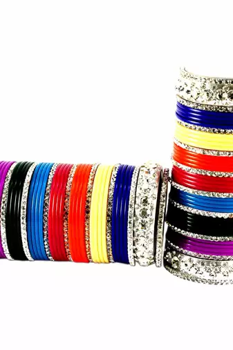 Extra Large Size Brass And Acrylic Bangle Color Multicolor
