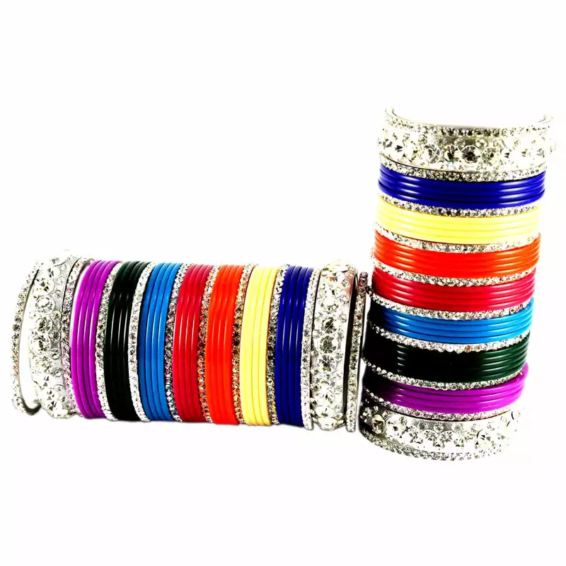 Extra Large Size Brass And Acrylic Bangle Color Multicolor