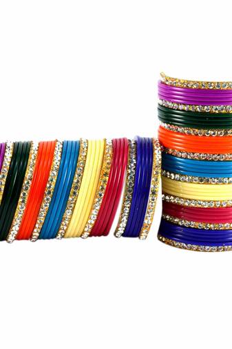 Extra Large Size Brass And Acrylic Bangle Color Multicolor
