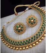 Traditional Green Necklace Set for Festive Elegance