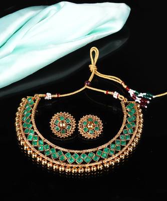 Traditional Green Necklace Set for Festive Elegance 8