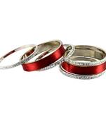Extra Large Size Brass Bangle Color Red