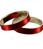 Extra Large Size Brass Bangle Color Red