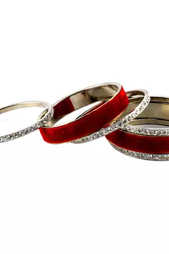 Extra Large Size Brass Bangle Color Red