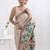 Cream Kantha Stitch Pure Silk Saree With Blouse Piece