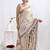 Cream Kantha Stitch Pure Silk Saree With Blouse Piece