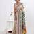 Cream Kantha Stitch Pure Silk Saree With Blouse Piece