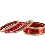 Extra Large Size Brass And Metal Bangle Color Red