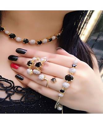 Black American Diamonds Necklace Sets 1