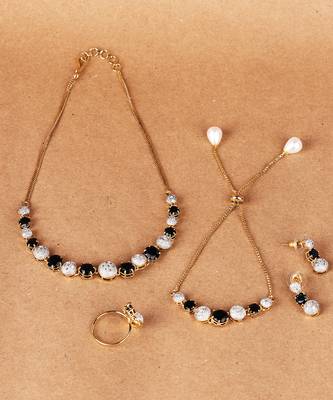 Black American Diamonds Necklace Sets 8