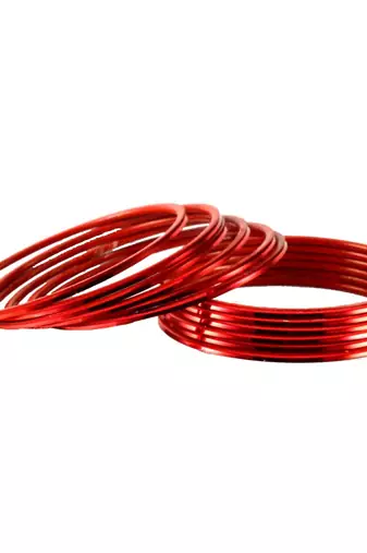 Extra Large Size Metal Bangle Color Red