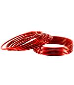 Extra Large Size Metal Bangle Color Red