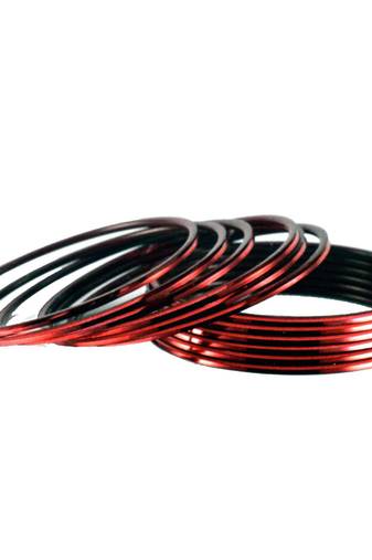 Extra Large Size Metal Bangle Color Red