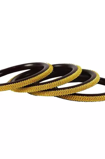 Extra Large Size Brass And Acrylic Bangle Color Maroon