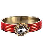 Extra Large Size Brass And Metal Bangle Color Red