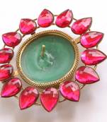 Pink Floral wax Diwali Diya/ tea light candle holder