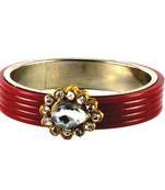 Extra Large Size Brass And Metal Bangle Color Red