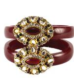 Extra Large Size Brass And Acrylic Bangle Color Maroon