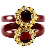 Extra Large Size Brass And Acrylic Bangle Color Maroon