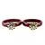 Extra Large Size Brass And Acrylic Bangle Color Maroon